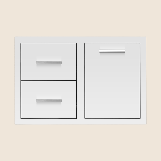 33″ 2-Drawer & Trash or LP Tank Pullout Drawer Combo