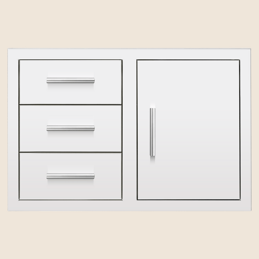 33" 3-Drawer & Access Door Combo