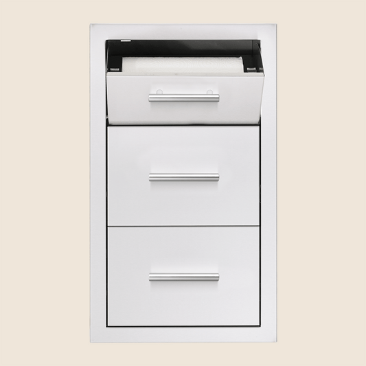 17″ Vertical 2-Drawer & Paper Towel Holder Combo